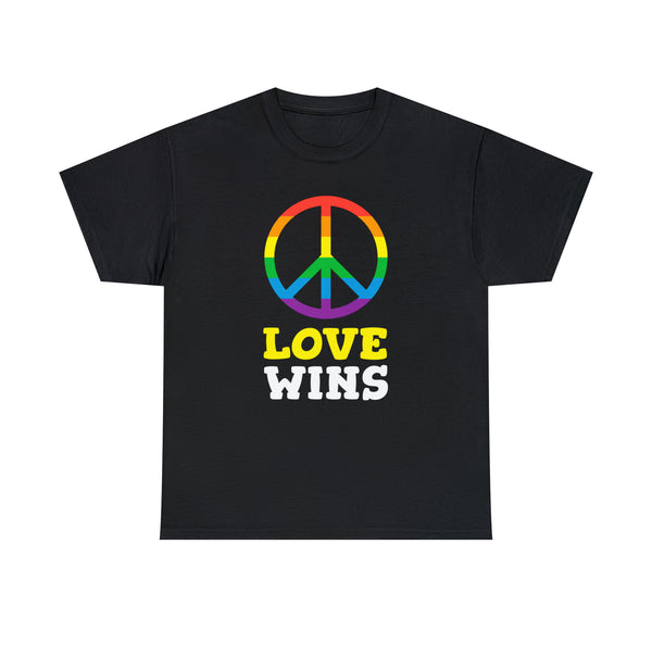 Love Wins LGBT Pride Rainbow Flag Gay Lesbian Pride Ally Tshirts Shirts for Women Plus Size