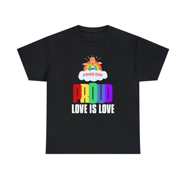 Proud LGBT Love is Love Lesbian Gay LGBT Rainbow Gay Pride Plus Size Shirts for Women