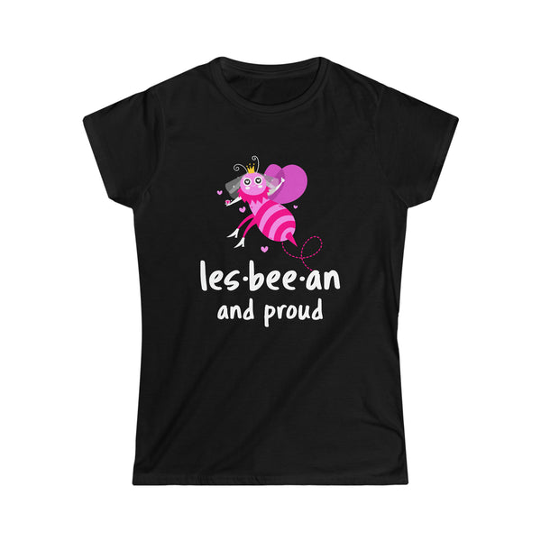 Lesbeean and Proud Bee Lesbian Shirts Gay LGBTQ Equality Women Tops