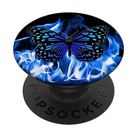 Blue Flame Butterfly PopSocket Fire Pop Socket Butterfly PopSockets Standard PopGrip