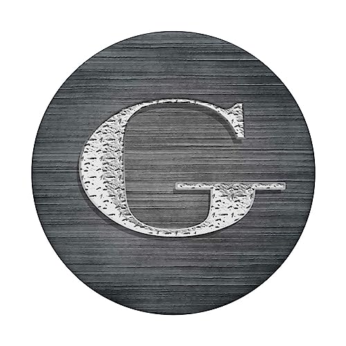 Monogram Initial Letter G Pop Socket Brushed Steel Letter G PopSockets Standard PopGrip