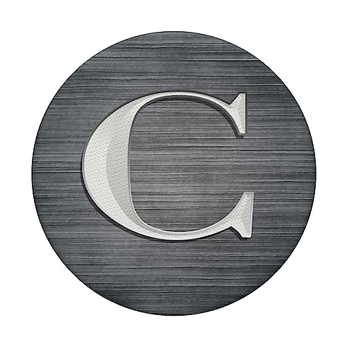 Monogram Initial Letter C Pop Socket Brushed Steel Letter C PopSockets Standard PopGrip