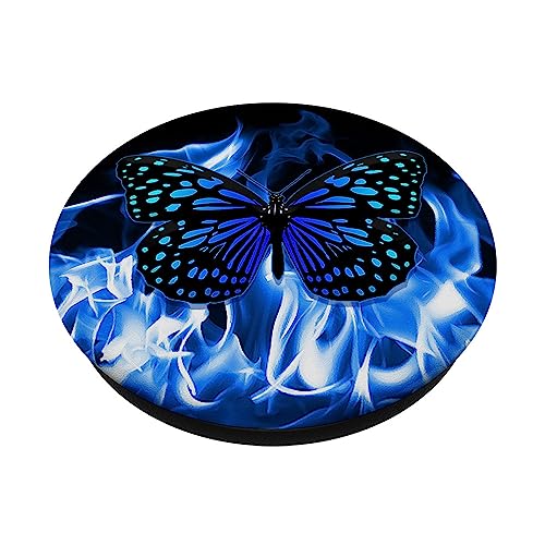 Blue Flame Butterfly PopSocket Fire Pop Socket Butterfly PopSockets Standard PopGrip