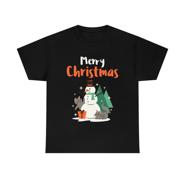 Funny Snowman Friends Mens Christmas T Shirts for Men Plus Size Christmas Shirts Mens Funny Christmas Shirt