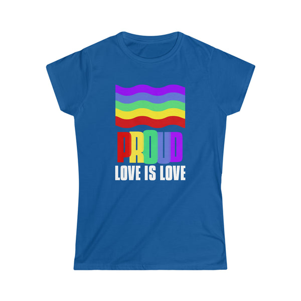 Proud LGBT Shirt Love is Love Shirts Gay Pride Month Rainbow Womens Shirts