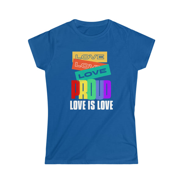 Proud LGBT Love is Love Lesbian Gay LGBT Pride Shirt LGBTQ Womens Shirts