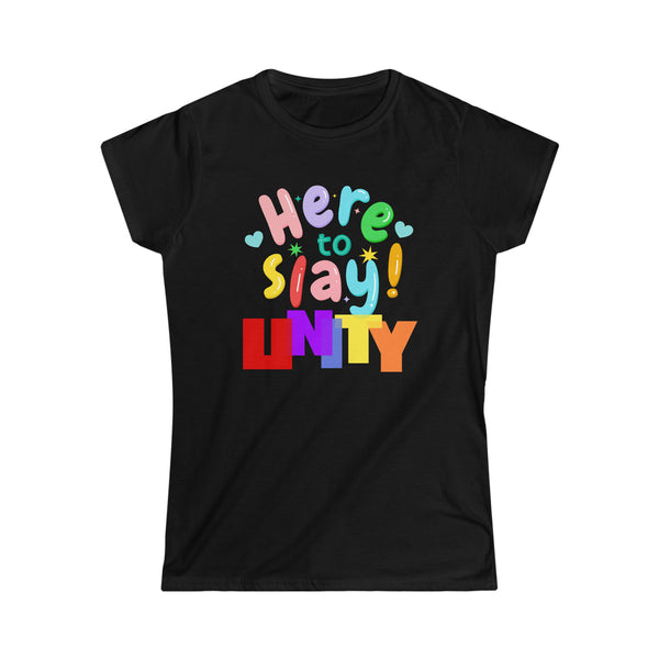 Unity Shirt LGBT Pride Rainbow Flag Lesbian Gay Pride Ally Shirts for Women