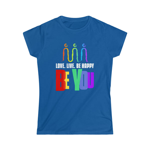 Be You LGBT Flag Lesbian Pride Month Transgender Gay Rainbow Women Tops