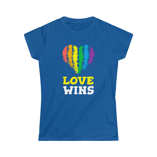 Love Wins LGBT Gay Pride Month Transgender Rainbow Lesbian Womens T Shirts