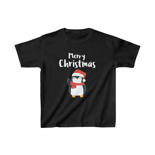 Santa Penguin Christmas Shirts for Girls Funny Christmas T Shirts for Girls Cute Kids Christmas Gift