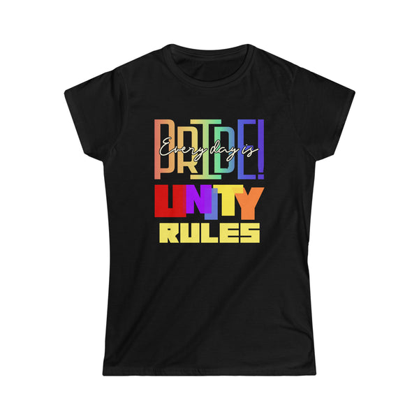 Unity Shirt LGBTQ Pride Rainbow Flag Lesbian Gay Pride Ally Women Tops