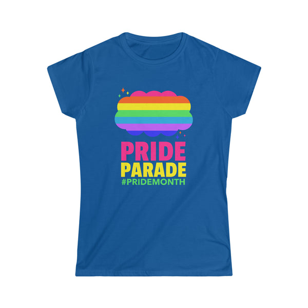 Pride Parade LGBTQ Pride Rainbow Flag Lesbian Gay Pride Ally Womens T Shirts