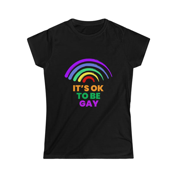 It's OK to Be Gay Rights LGBT Pride Rainbow Gay Lesbian Women Tops