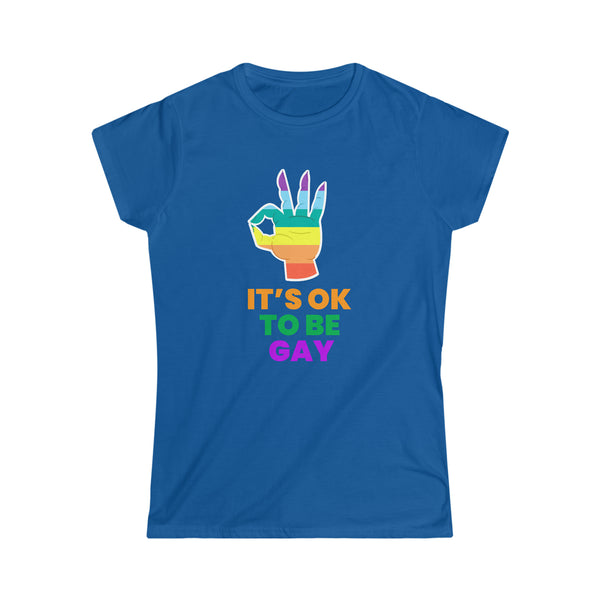 It's OK to Be Gay LGBTQ Queer Pride Day Rainbow Lesbian Gay Women Tops