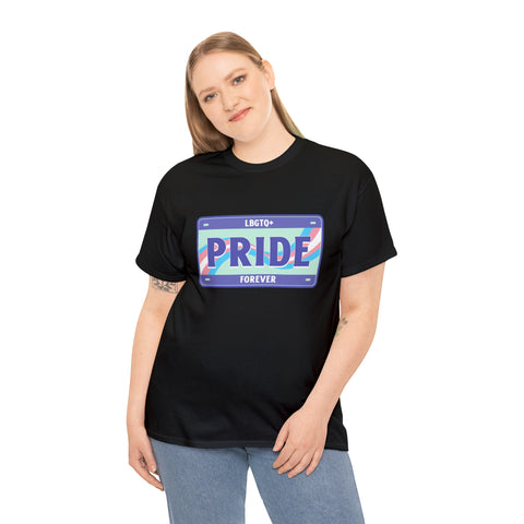 LGBTQ+ Forever License Plate LGBT Rainbow Flag Gay Pride Plus Size Shirts for Women