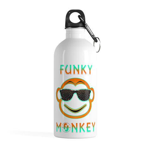Funky Monkey Stainless Steel Water Bottles Motivational Water Bottles + Carabiner & Key Chain Ring 14 oz