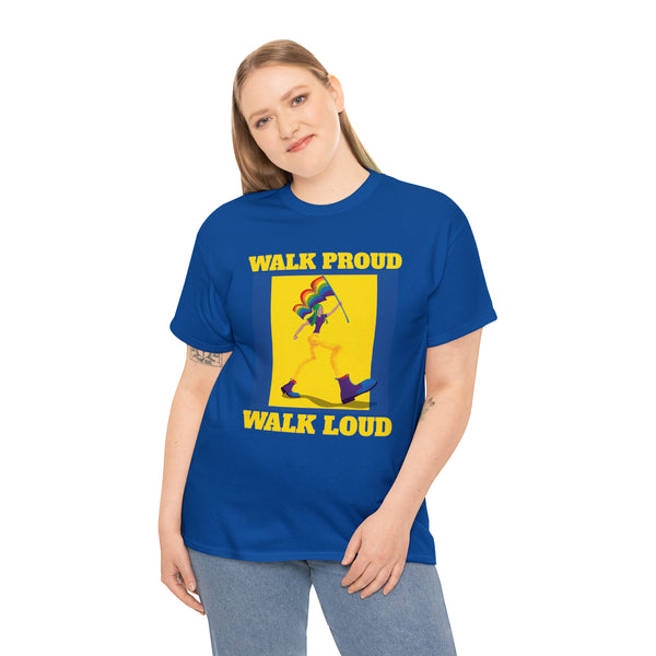 LGBT Pride Month Walk Proud Walk Loud Pride Day Parade Tshirts Shirts for Women Plus Size