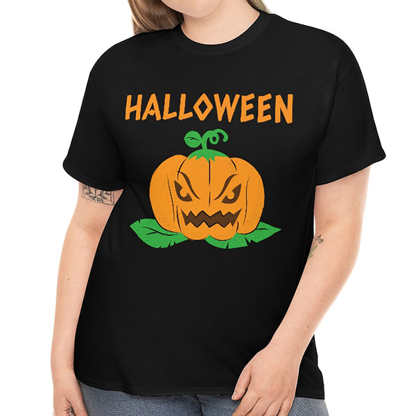 Angry Pumpkin Halloween Shirts for Women Plus Size Pumpkin Shirt Halloween Costumes for Plus Size Women