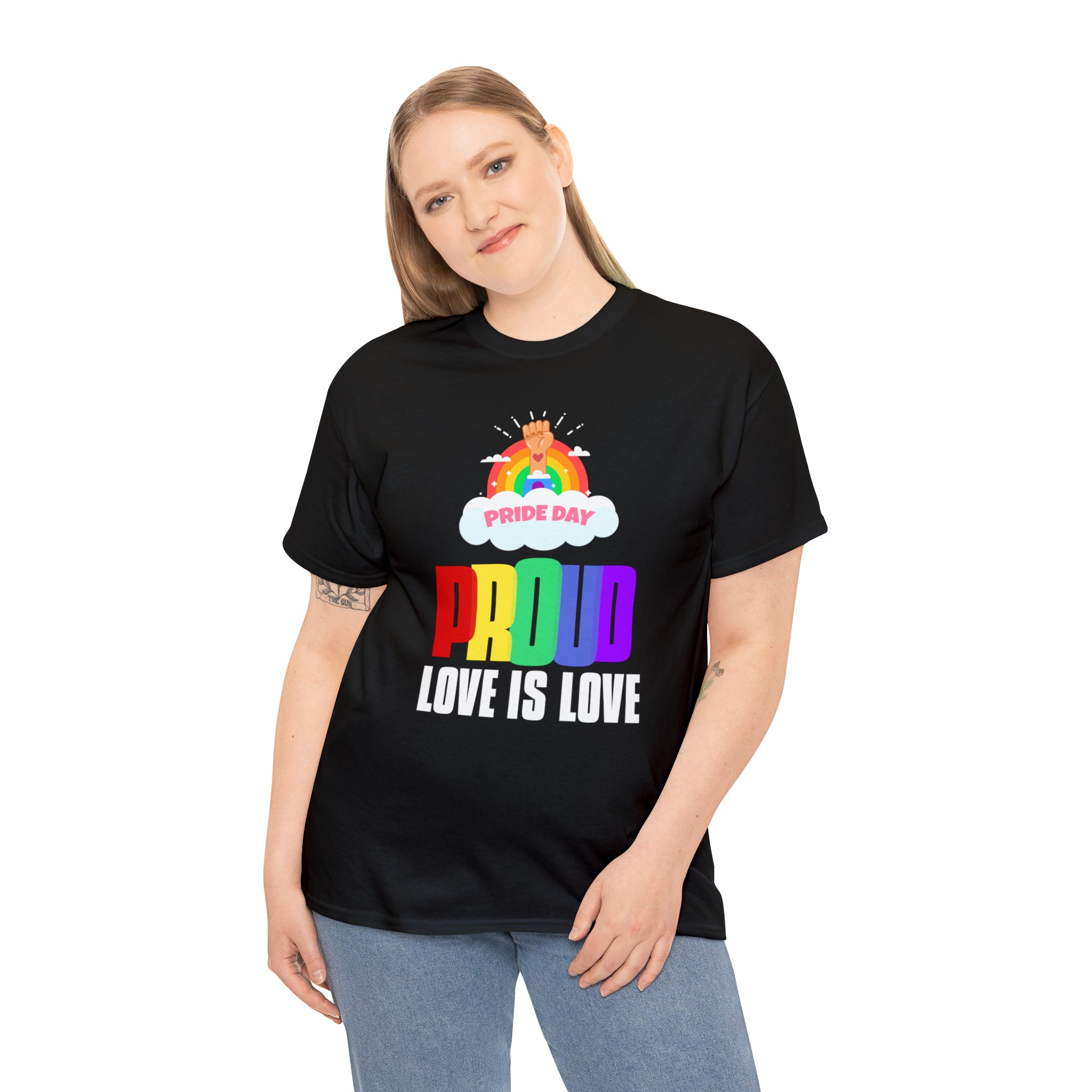 Proud LGBT Love is Love Lesbian Gay LGBT Rainbow Gay Pride Plus Size Shirts for Women