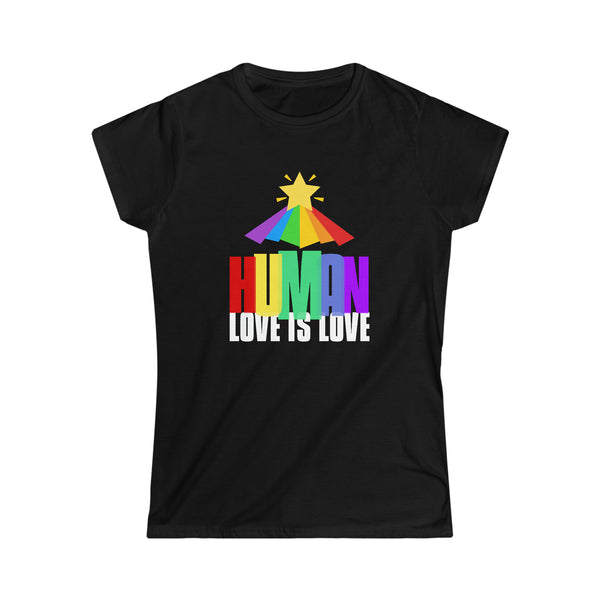 LGBTQ Human Rainbow Shirt Gay Lesbian Pride Shirt Rainbow Shirts for Women