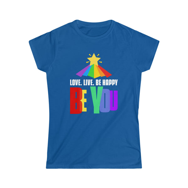 Be You Shirt LGBTQ Pride Rainbow Flag Lesbian Gay Pride Ally Womens T Shirts