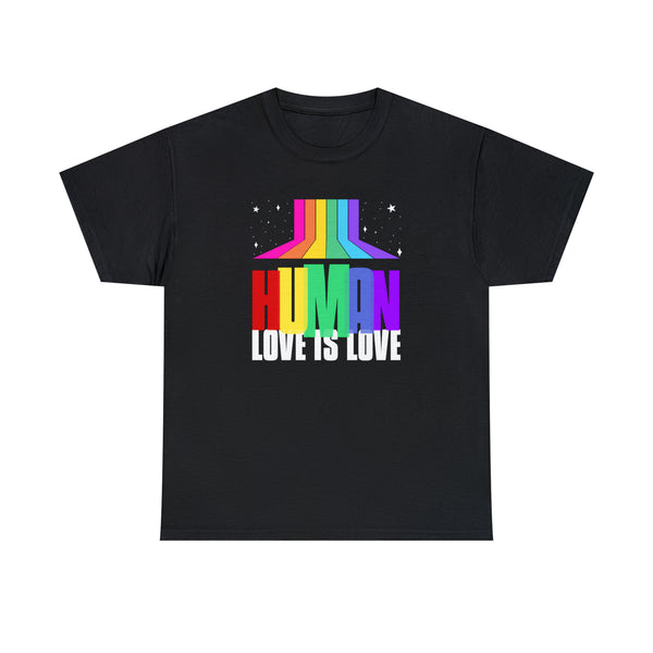 Pride Shirt HUMAN LGBTQ Flag Gay Pride Month Rainbow Lesbian Plus Size Tops for Women