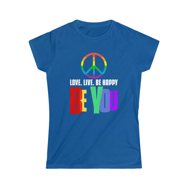 Be You LGBT Flag Gay Pride Month Rainbow Lesbian Transgender Shirts for Women