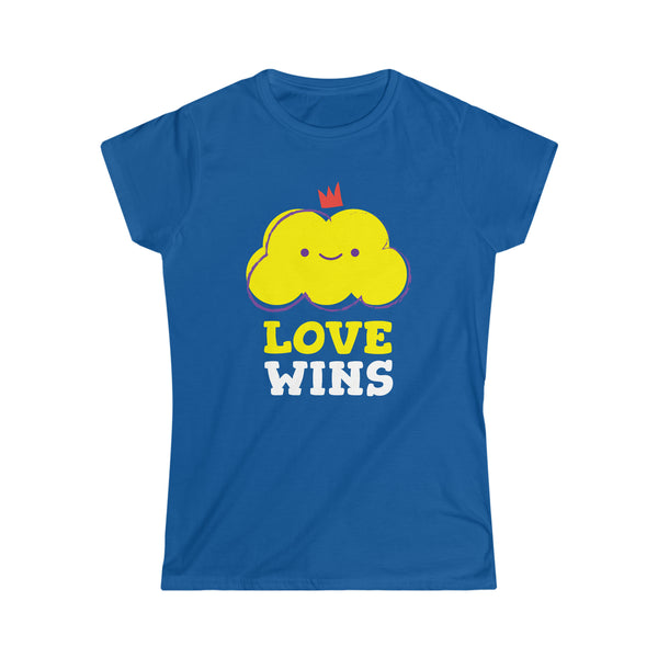 Love Wins LGBT Love Live Be Happy Love Print LGBT Equality Shirts for Women