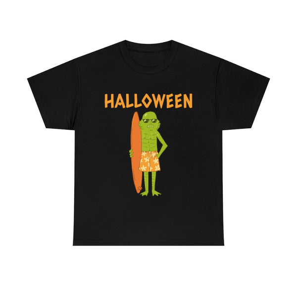 Monster Surfer Funny Halloween T Shirts for Women Plus Size 1X 2X 3X 4X 5X Plus Size Halloween Costumes for Women