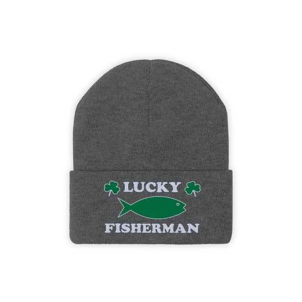 Lucky Fisherman Beanie Winter Hats for Men and Boys Cool Fishing Gifts Ice Fishing Gear Mens Christmas Gifts