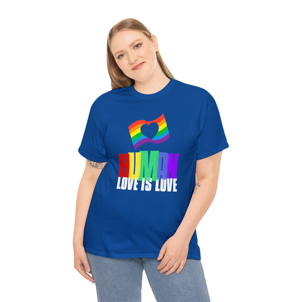 Human LGBTQ+ Pride Rainbow Flag Lesbian Gay Pride Ally Plus Size Shirts for Women