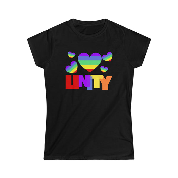 Unity LGBT Flag Gay Pride Month Rainbow Lesbian Transgender Womens Shirts