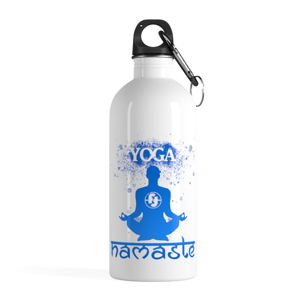 Yoga Stainless Steel Water Bottles Motivational Water Bottles + Carabiner & Key Chain Ring 14 oz