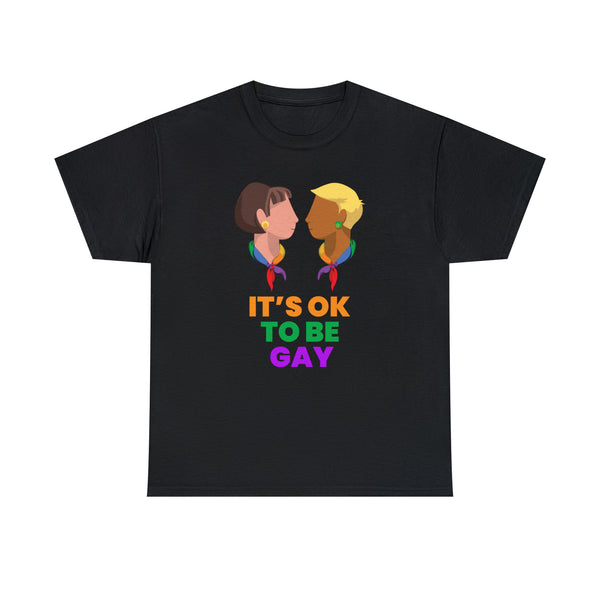 It's OK to Be Gay LGBTQ Flag Lesbian Gay Pride Month LGBT Tshirts Shirts for Women Plus Size