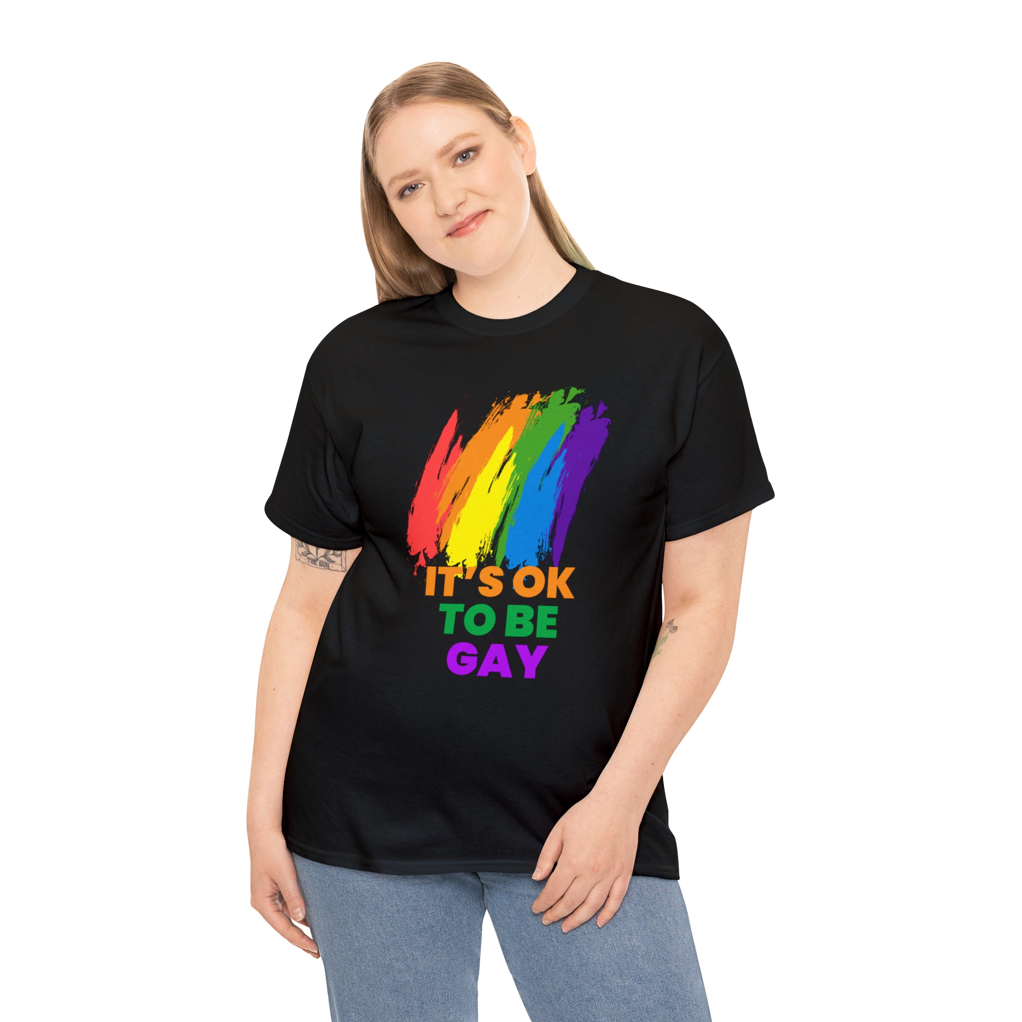 It's OK to Be Gay Equality LGBTQ Pride Rainbow Gay Lesbian Plus Size Tops for Women