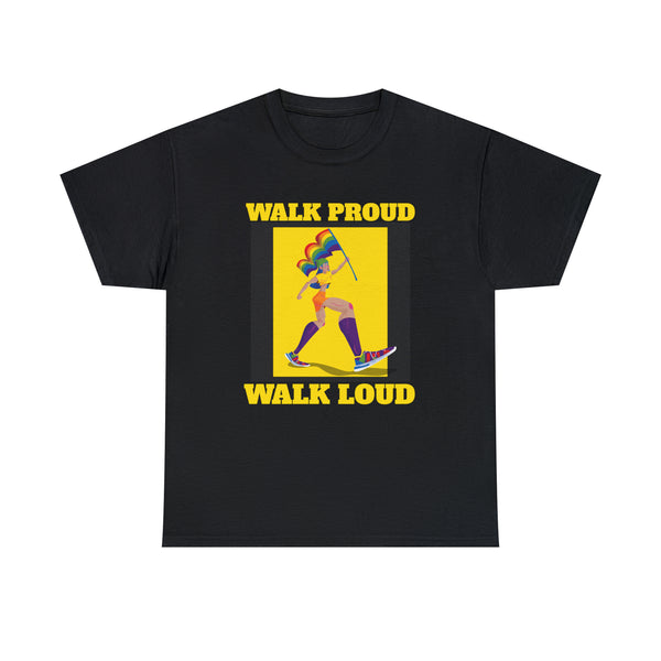 LGBTQ Parade Walk Proud Walk Loud Pride Day Parade Womens Plus Size Tops