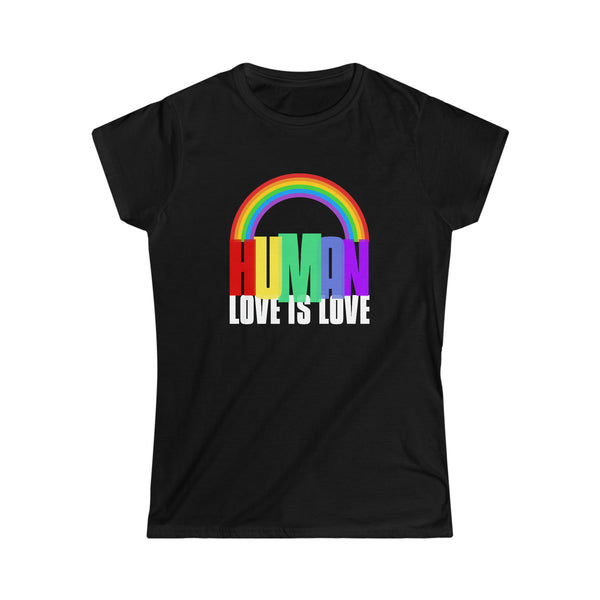 HUMAN LGBT Flag Pride Month Transgender Rainbow Lesbian Gay Women Tops