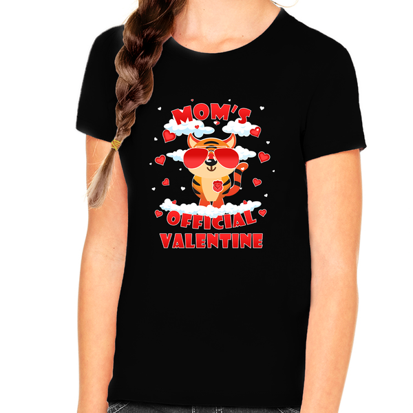 Mom's Official Valentine Cute Valentines Day Shirt Girls Kids Shirt Valentines Day Gifts for Kids