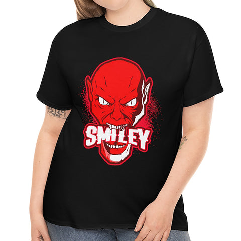 Smiley Skull Plus Size Halloween Shirts for Women Skeleton Halloween Costumes for Plus Size Women