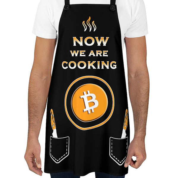 Bitcoin Apron for Men Cryptocurrency Apron BBQ Aprons for Men Chef Apron Funny Crypto Bitcoin Gifts