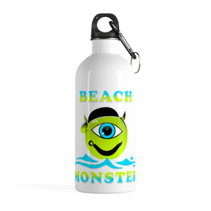 Boys Beach Stainless Steel Water Bottles Motivational Water Bottles + Carabiner & Key Chain Ring 14 oz