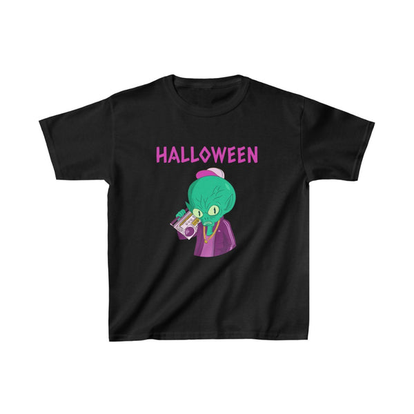 Boombox Alien Halloween Shirt Girls Funny Alien Halloween Tshirts Girls Halloween Shirts for Kids