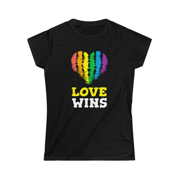 Love Wins LGBT Gay Pride Month Transgender Rainbow Lesbian Womens T Shirts