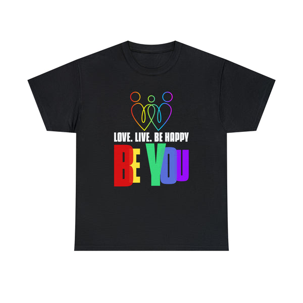Be You LGBT Love Live Be Happy Love Print LGBT Equality Plus Size Shirts for Women