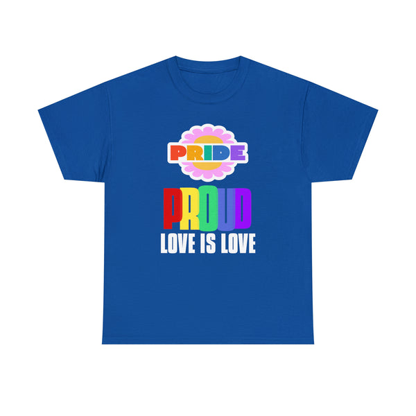 Proud LGBT TShirt Love is Love Tee Rainbow Gay Lesbian Pride Plus Size Shirts for Women