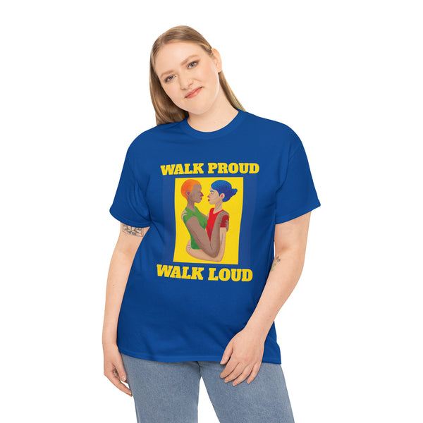 Walk Proud Walk Loud Pride Day Parade Shirt LGBTQ Parade Plus Size Clothing for Women