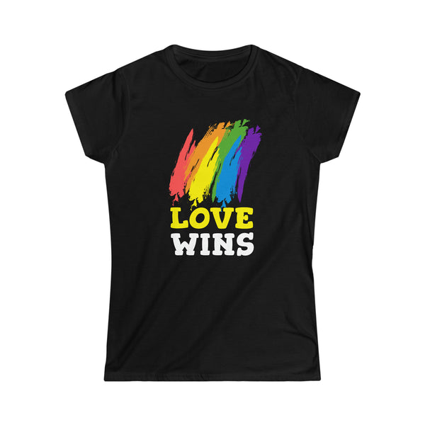 Love Wins LGBT Lesbian Pride Month Transgender Rainbow Gay Women Tops