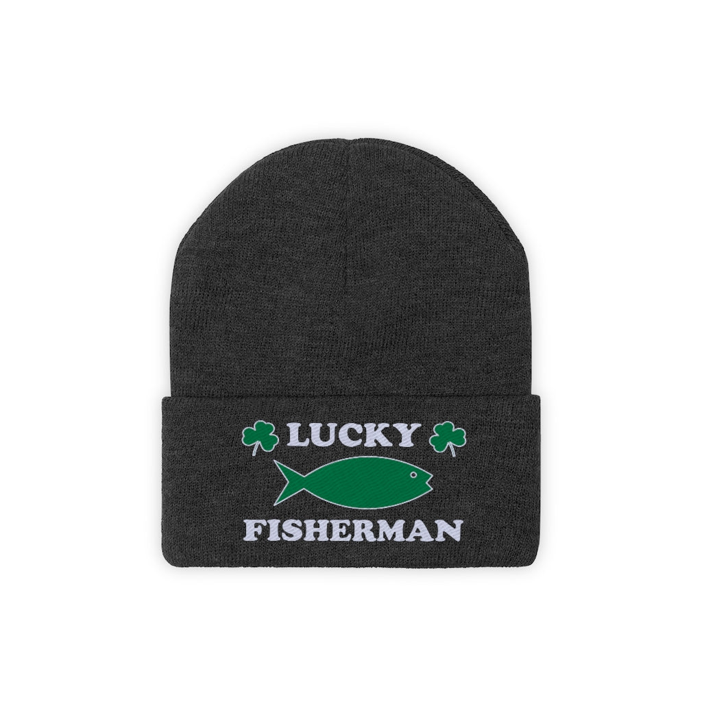 Lucky Fisherman Beanie Winter Hats for Men and Boys Cool Fishing Gifts Ice Fishing Gear Mens Christmas Gifts