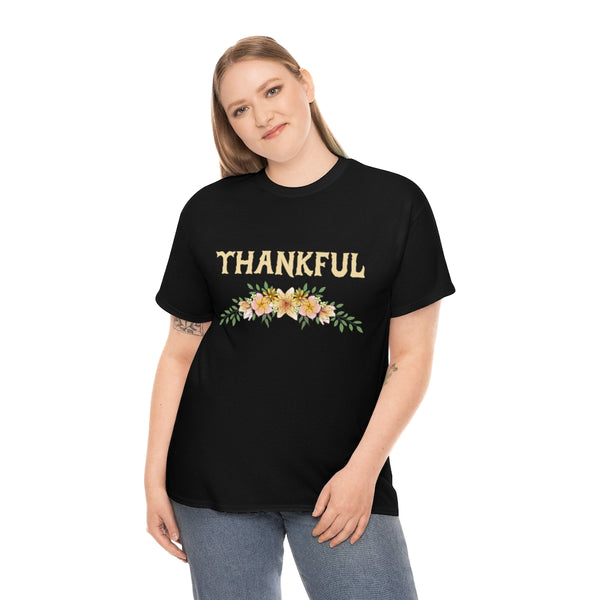 Womens Thanksgiving Shirt Plus Size 1X 2X 3X 4X 5X Flowers Shirt Fall Shirts Women Thankful Shirts for Women