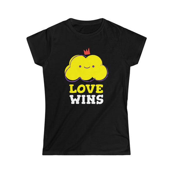 Love Wins LGBT Love Live Be Happy Love Print LGBT Equality Shirts for Women